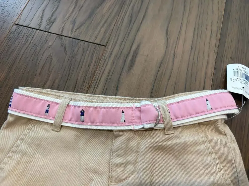 Ralph Lauren Khaki Shorts with Lighthouse Belt Size 2T